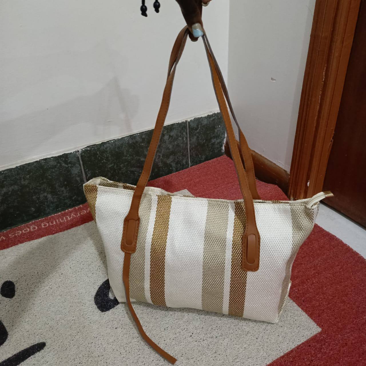 Elena Stripped Tote Bag
