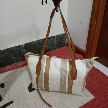 Elena Stripped Tote Bag