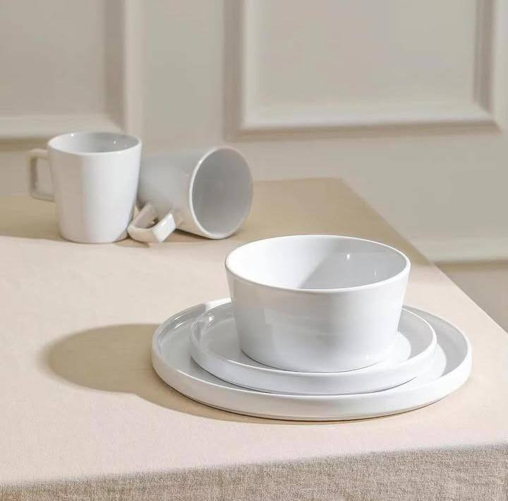 16pcs White  plain dinner set