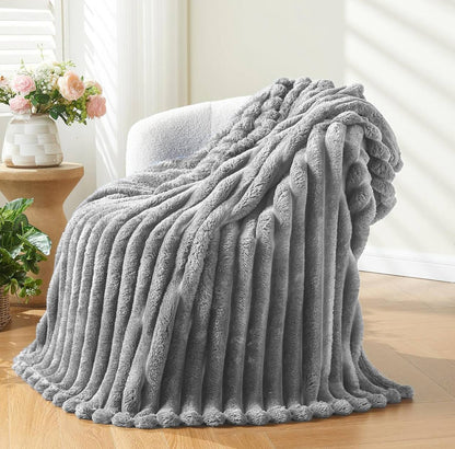 Soft Bubble Winter Throw Blanket Plain