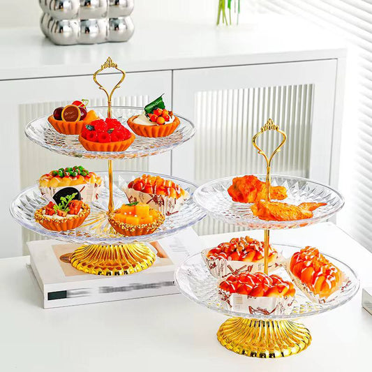 2 tier cake / fruit / snack tray