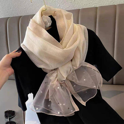 Luxury Pearl Print Scarf for Women