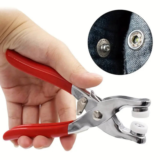Metallic snup button pliers set