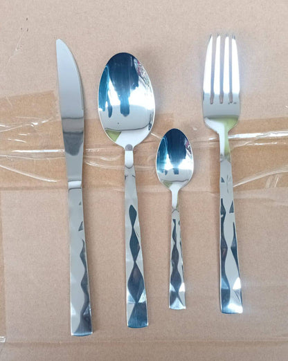 Berger 24 Piece Silverware Flatware Cutlery Set with Square Stand