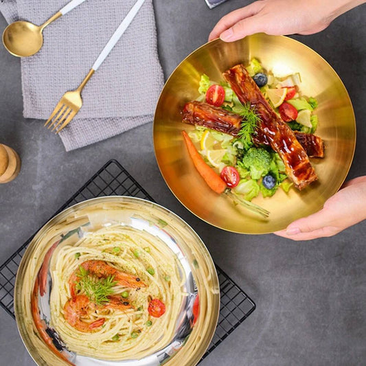 3 Litre Gold Stainless Steel 28cm Ramen Bowl
