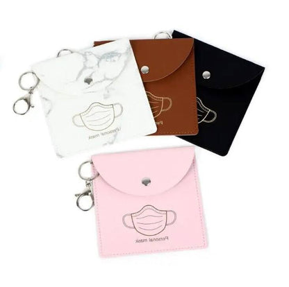 12x12cm leather wallet organizer for personal mask, handkerchief, pads, or small change notes or coins