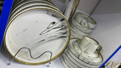 Black Marble gold dinner set