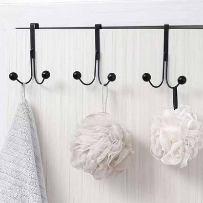 Over The Door Double Hanger Hooks Free Punching For Hanging Hats Bag