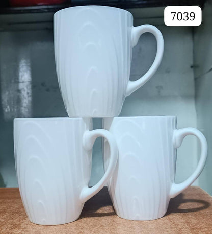 White ceramic mugs