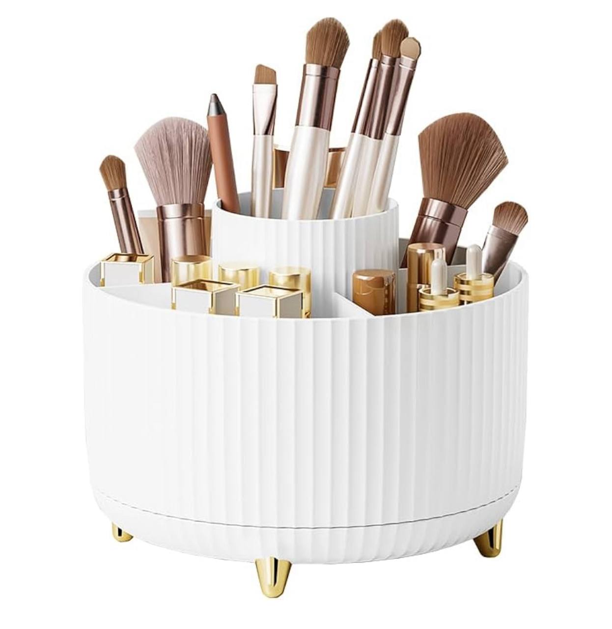 360°Rotating Desktop Makeup Brushes Organizer