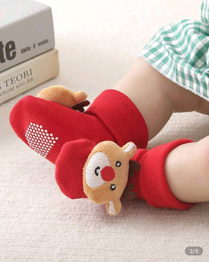 Baby Christmas Socks Santa Cartoon Doll themed one pair