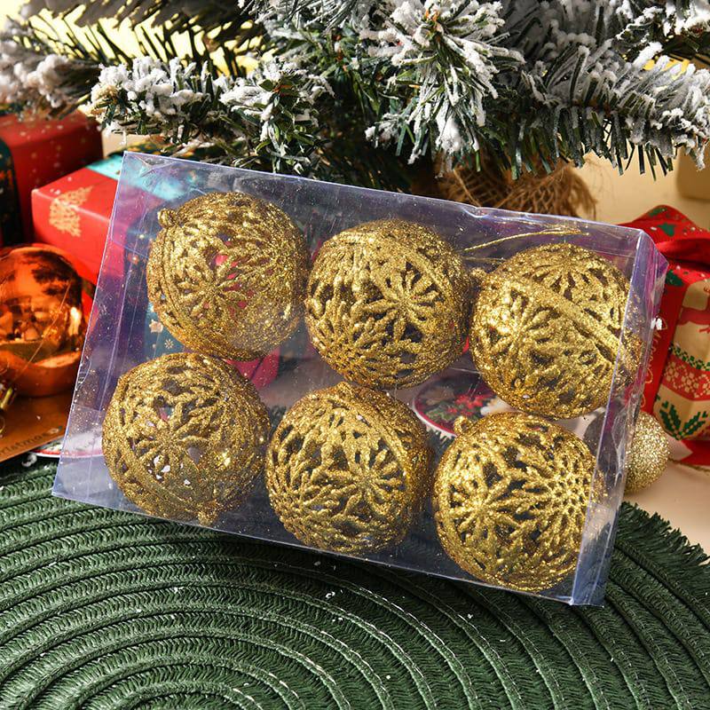 6Pcs 6CM Christmas Balls Christmas Tree Ornaments Hanging Xmas Tree Pendants Party Home Decor