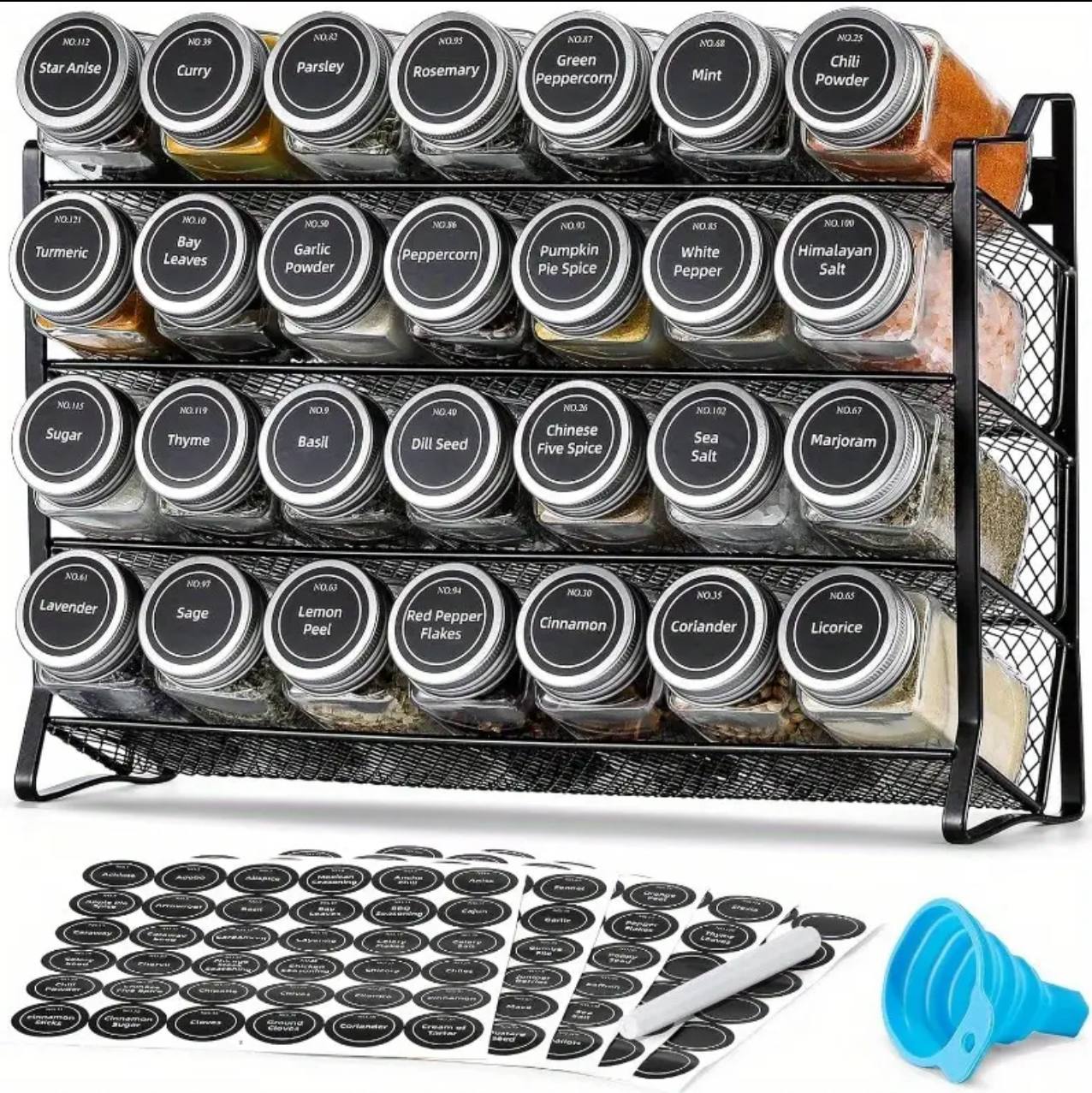 Glass Spice Jars Set