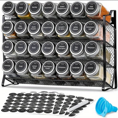 Glass Spice Jars Set