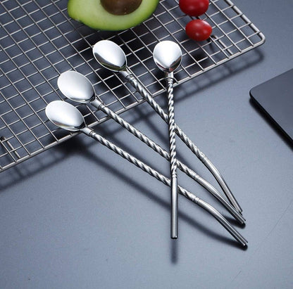 Boyuan Stainless steel long straw spoon