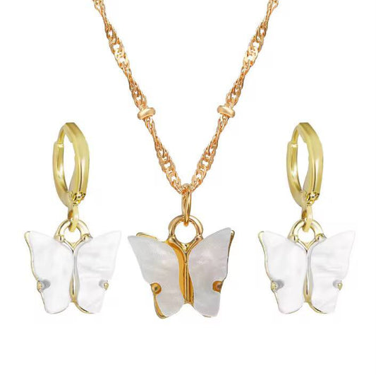 Butterfly jewellery set