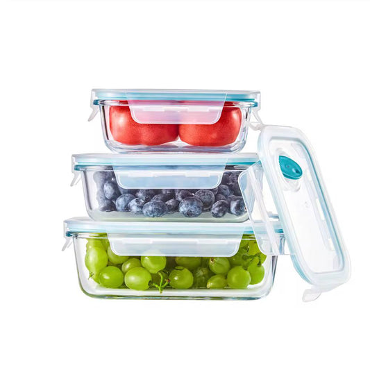 3in1 glass Preservation Bowls with air tight silicon covers