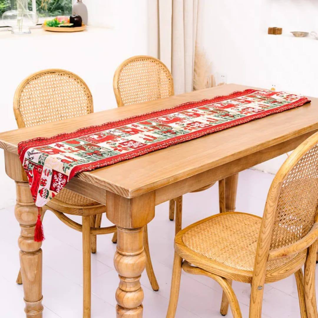 Christmas Knitted Fabric Tablecloth  Runner