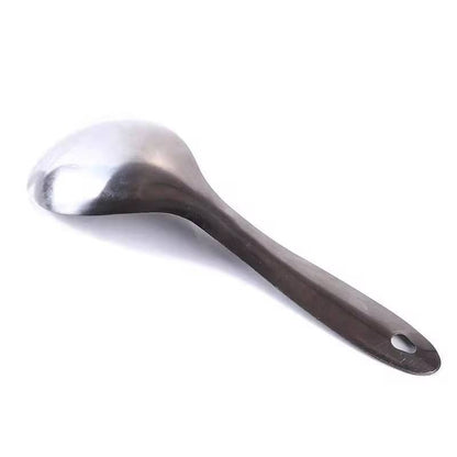 Silver steel serving spoon short