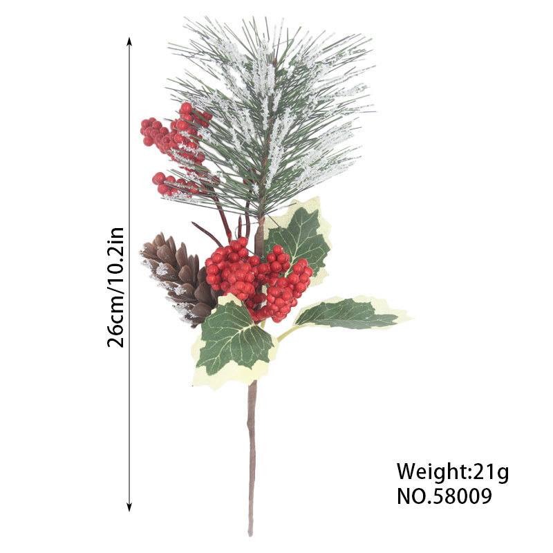 Green&Red Christmas Pine Branches Home Table Decoration DIY Accessories Artificial Tree Branches Xmas Tree Ornaments