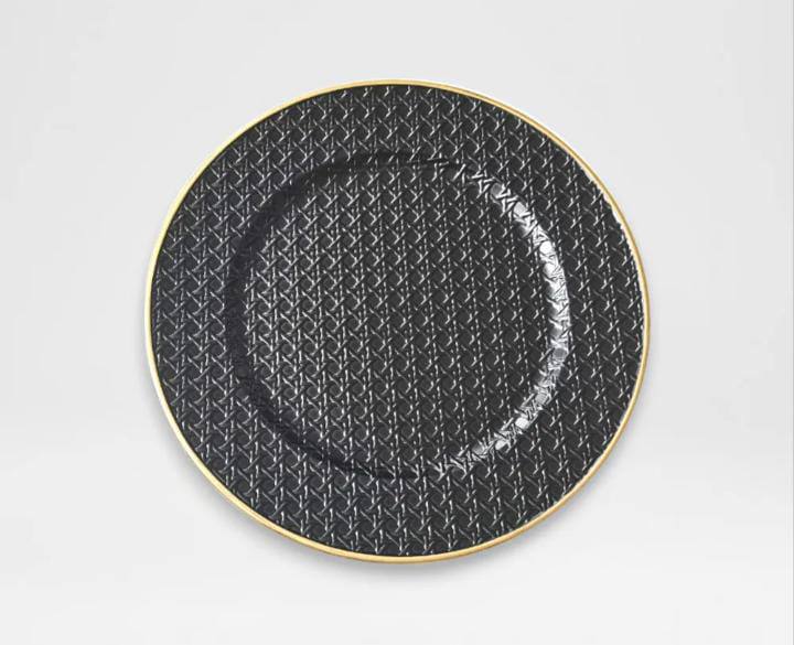 1pc Black charger plates