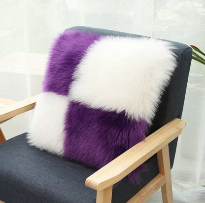 Faux fur throw pillow cases.