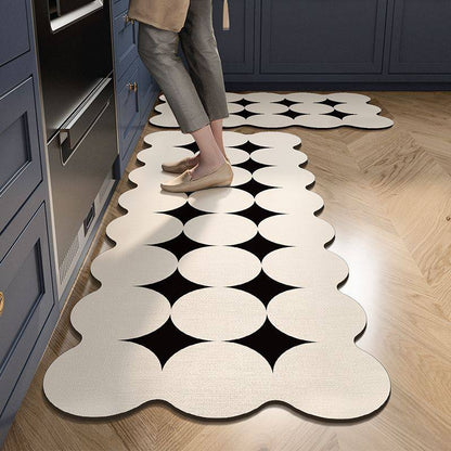 Modern minimalist kitchen mats waterproof anti-fouling PVC oil-proof soft carpet easy care balcony non-slip rugs