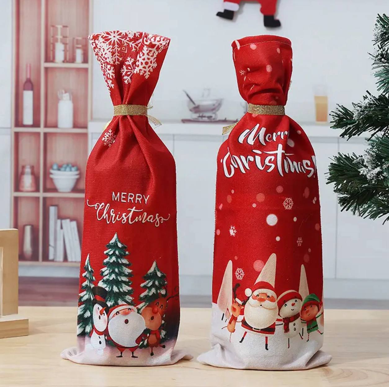 Gift / Wine bottle cover/ Christmas Gift bag