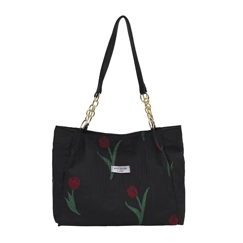 Casual floral canvas  tote bag