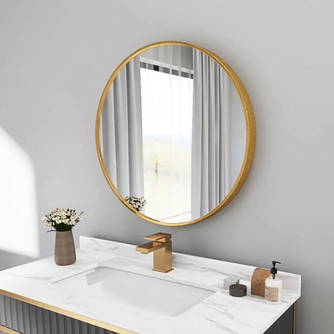 Contemporary Round Mirror For Bathroom Vanity, Entryway, Living room