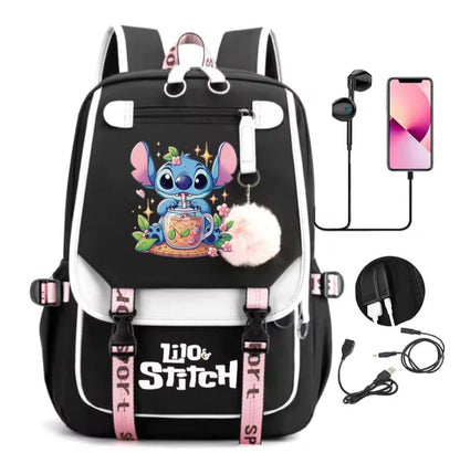 Lilo stitch school bag with USB port.