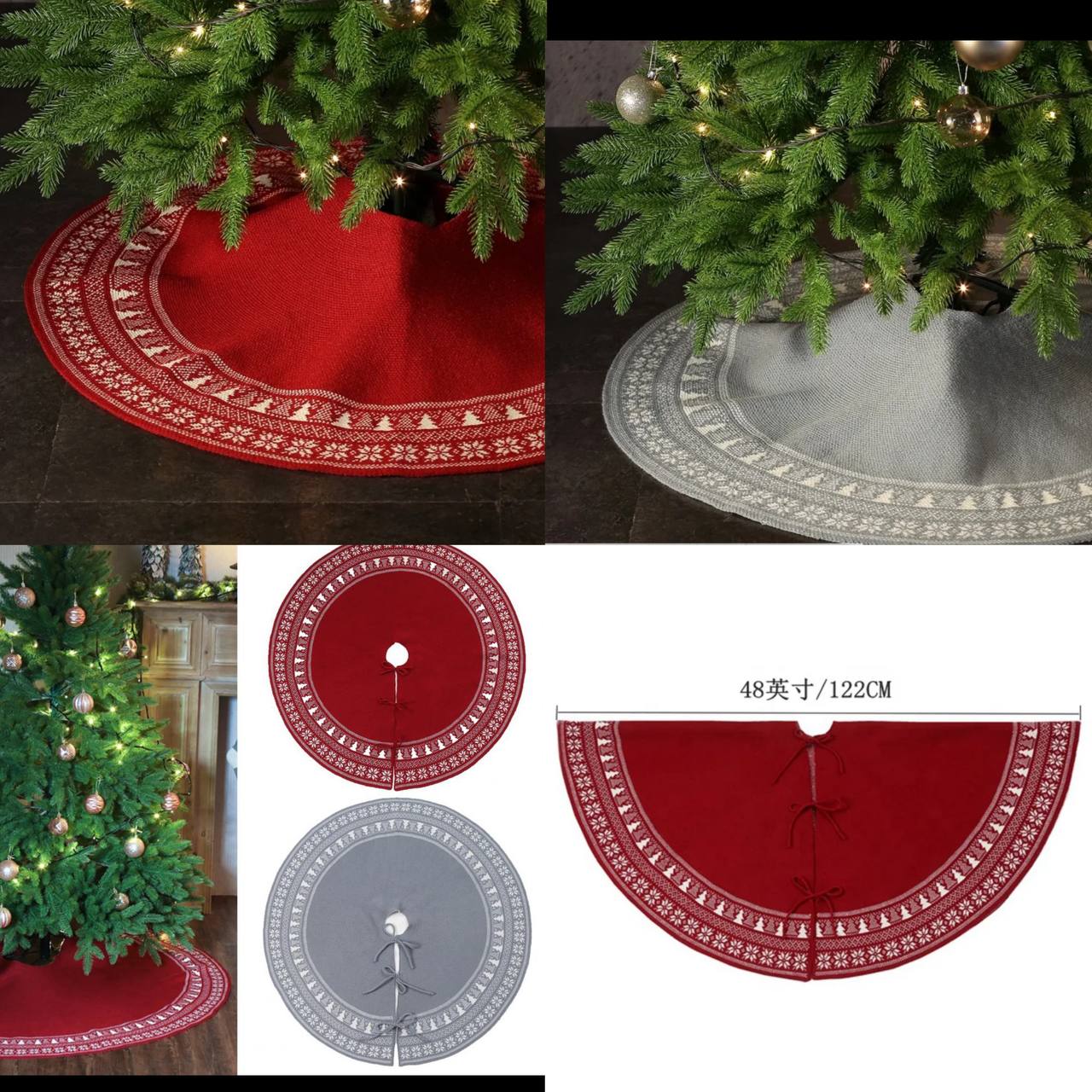 Christmas Knitted Tree Skirt Knitted Christmas Tree Apron Christmas Tree Skirt