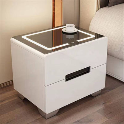 Smart bedside table for smart phones with led lights