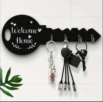 Wall mounted decorative wooden key organizer