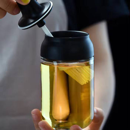 Glass jar with dipper