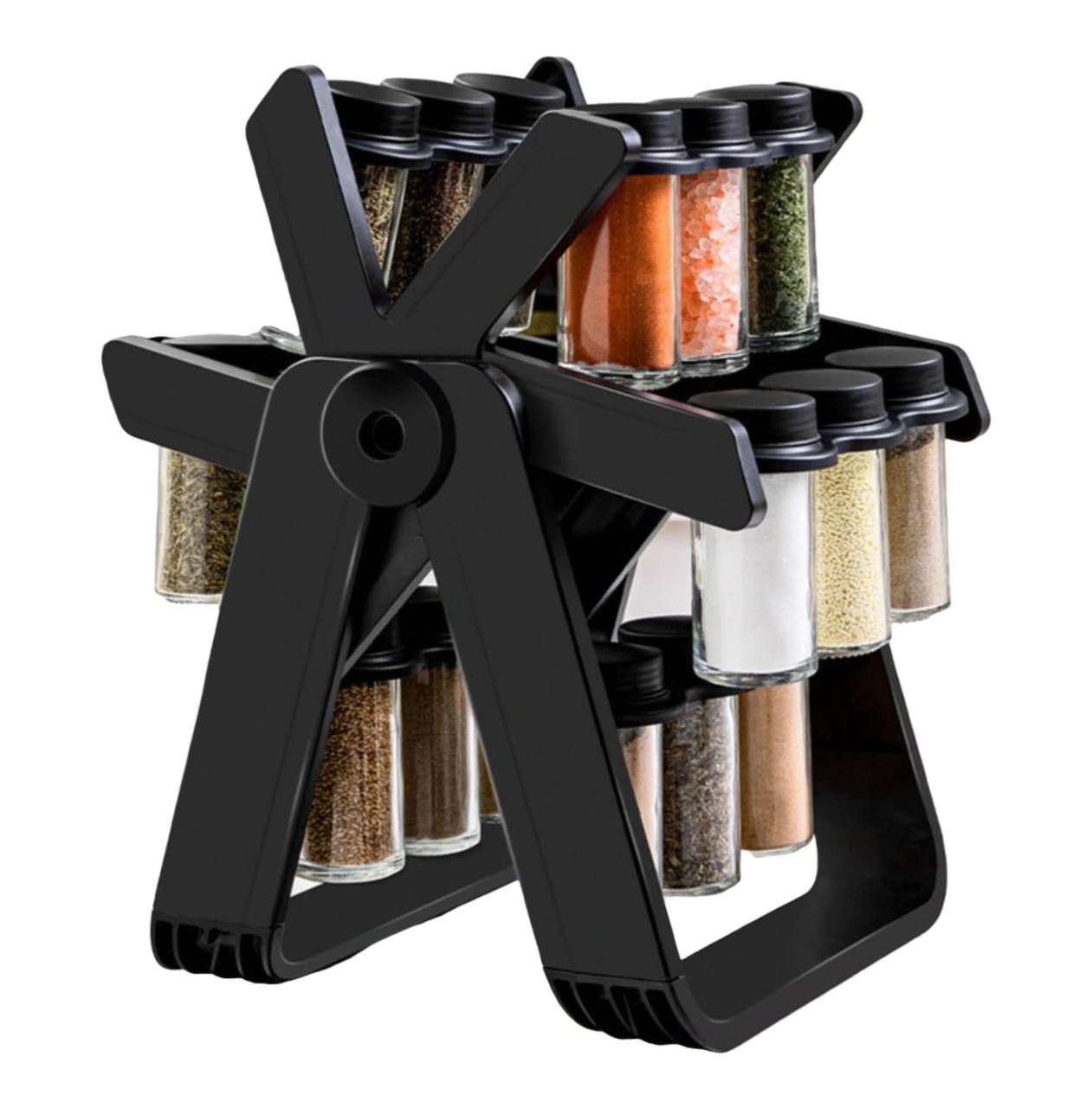 Rotary seasoning rack with jars