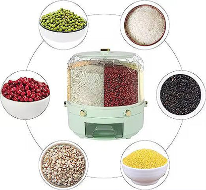 Rotating 6 compartments storage container