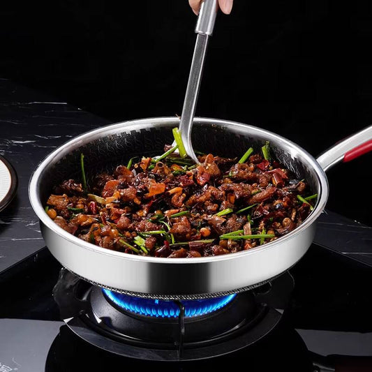 28cm Non-Stick Honeycomb Stainless Steel Frying Pan, 10 Inch