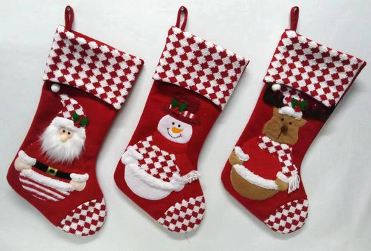 Large Christmas fireplace socks Comes as a set of 3