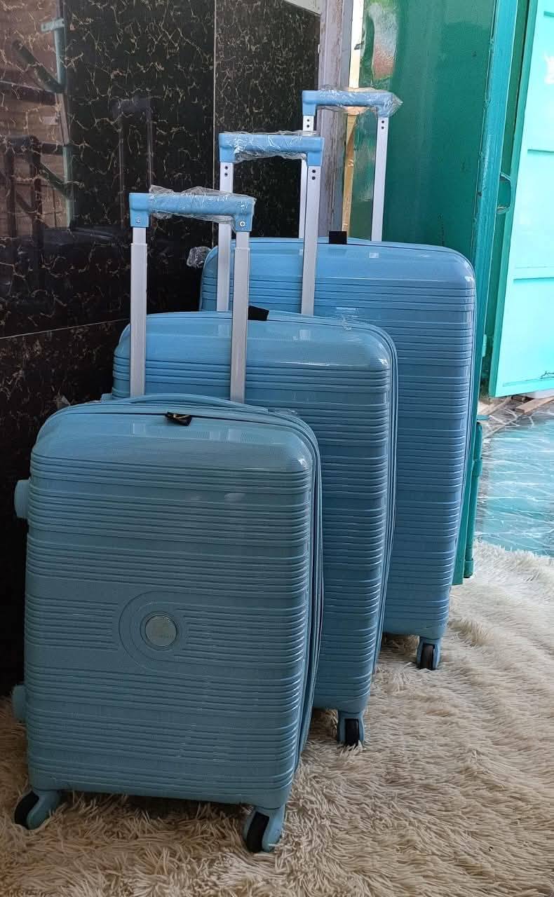 3 in 1 Unbreakable double zip rubber Suitcases(anti theft)