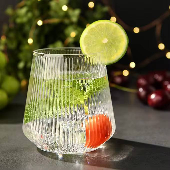 Unique Ribbed Aesthetic Glass 6pc
