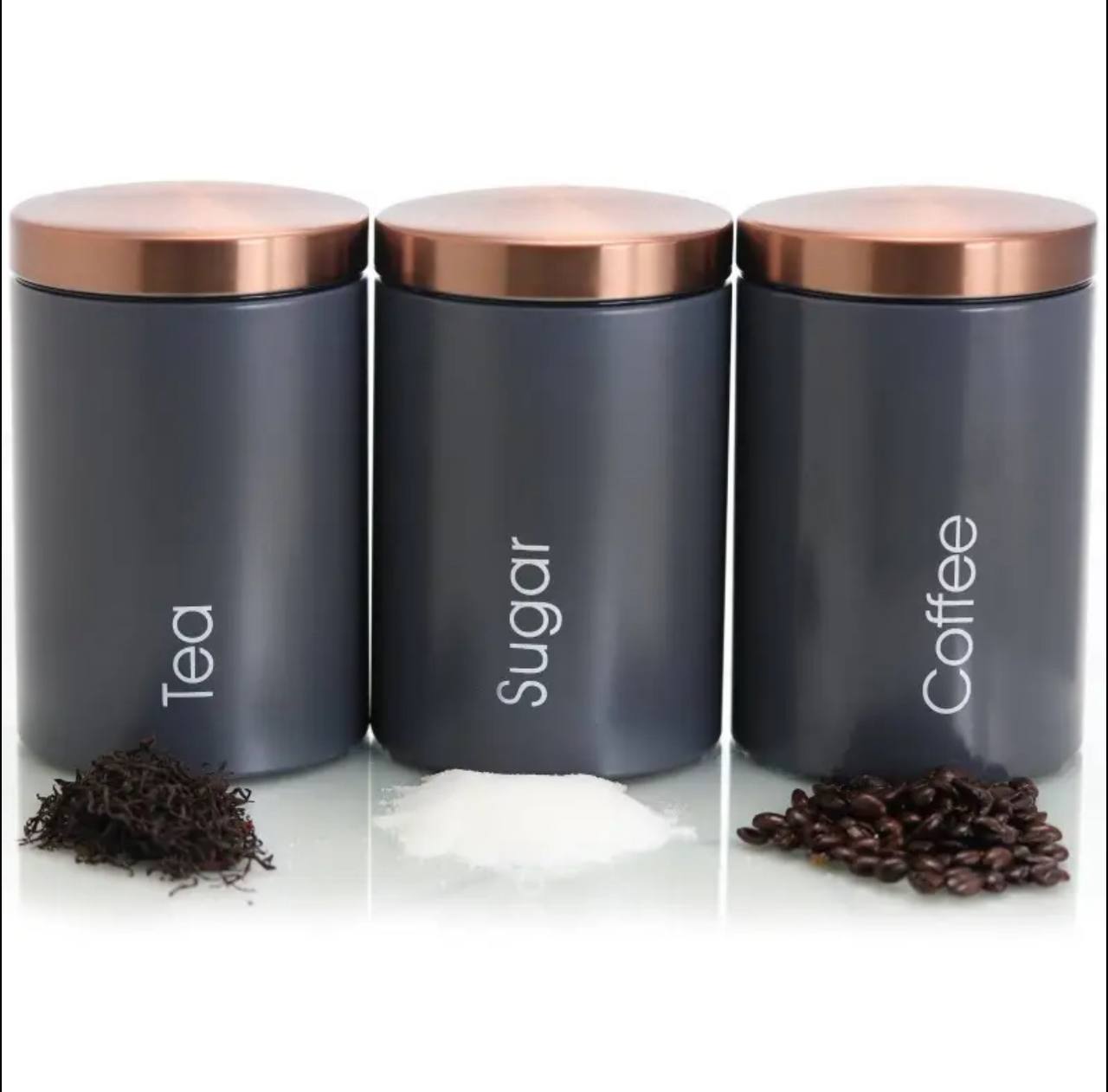 Sugar, Tea, Coffee canisters