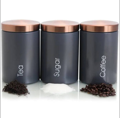 Sugar, Tea, Coffee canisters
