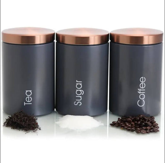 Sugar, Tea, Coffee canisters