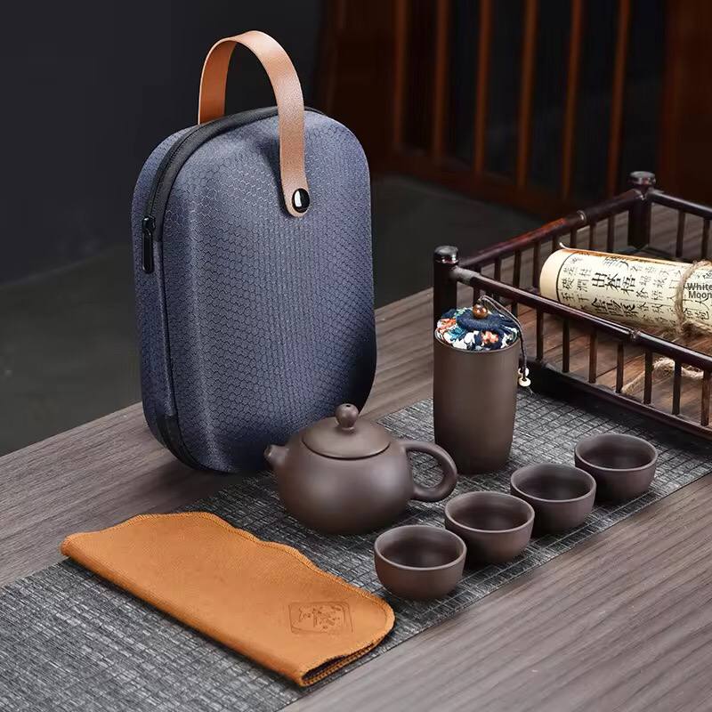 Travel ceramic Kung Fu Teapot Set
