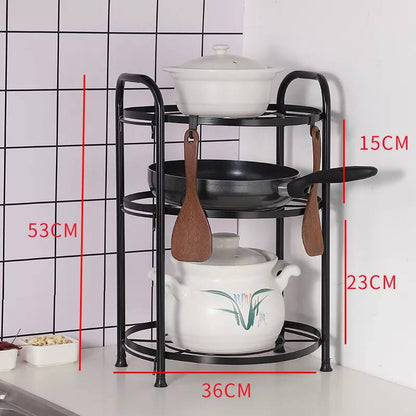 High quality Three layers creative kitchenware organizer  pot rack