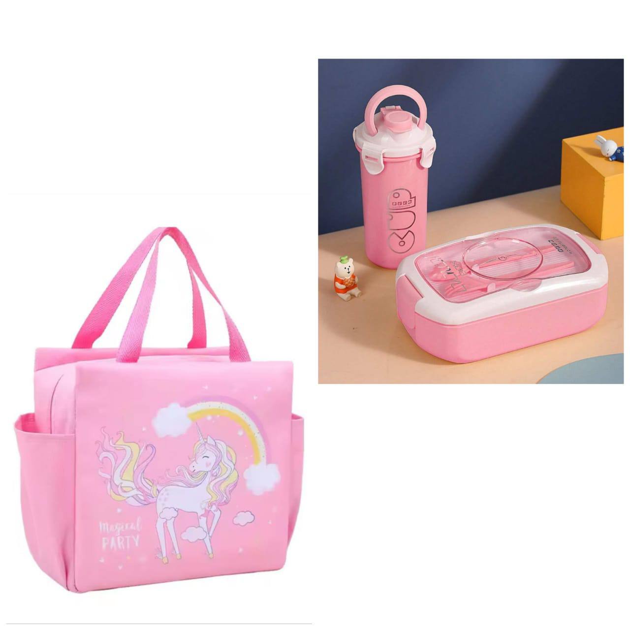 3 IN 1 LUNCH BOX WITH BOTTLE AND LUNCH BAG SET