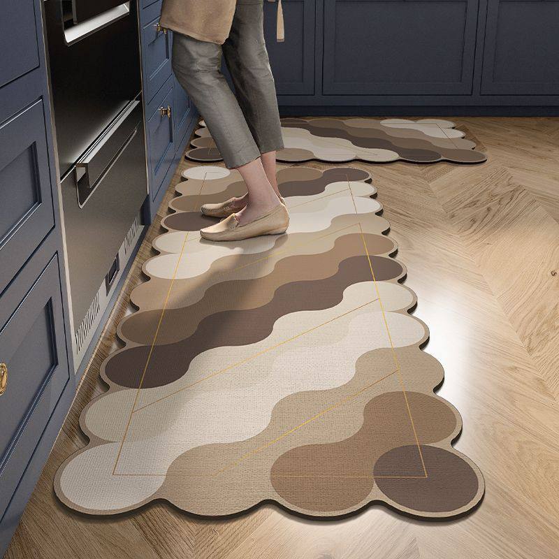 Modern minimalist kitchen mats waterproof anti-fouling PVC oil-proof soft carpet easy care balcony non-slip rugs