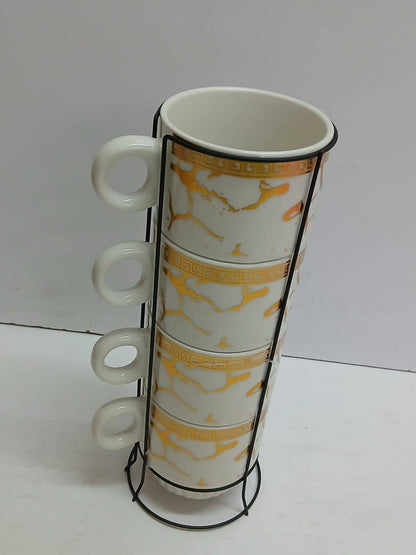 Creative space saver coffee cups with stackable stand