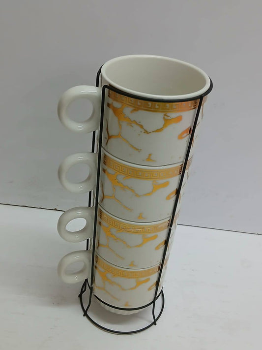 Creative space saver coffee cups with stackable stand